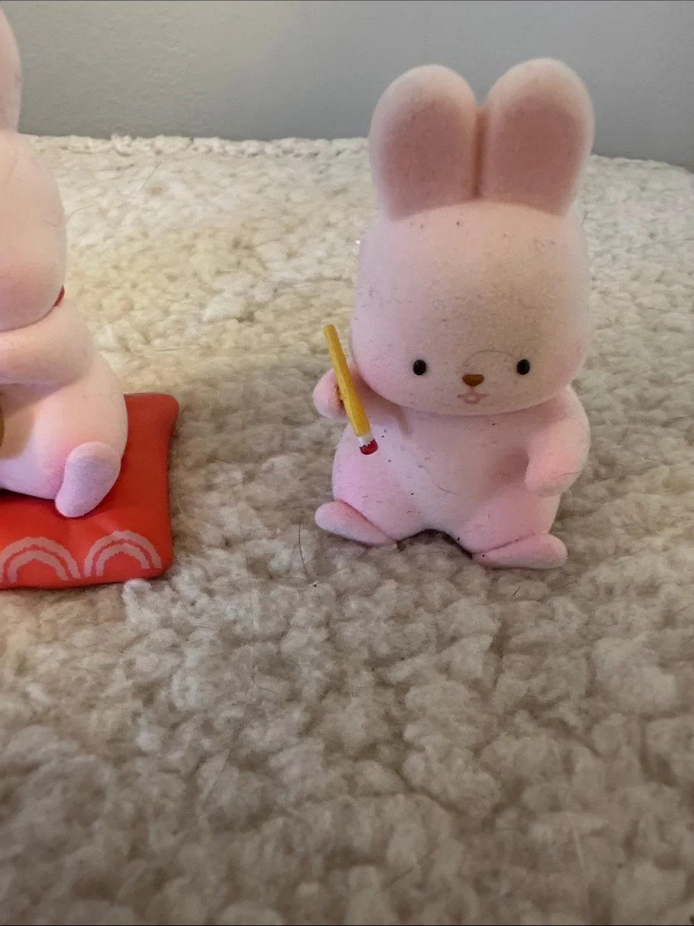 Funism Momo Pink Bunny Figurine Set - Decorative Collectible pre-owned